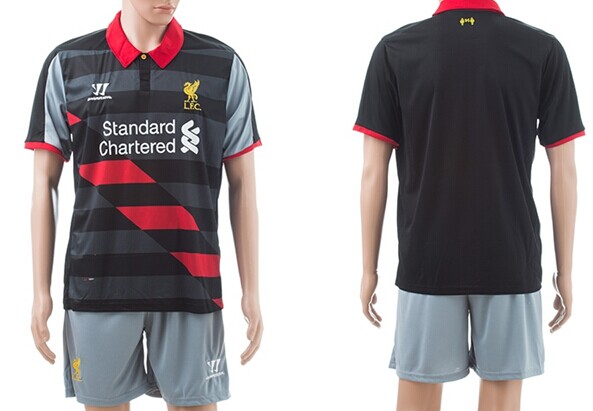 2014/15 Liverpool FC Blank (or Custom) Away Black Soccer Shirt Kit