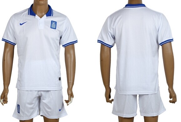 2014 World Cup Greece Blank (or Custom) Home Soccer Shirt Kit
