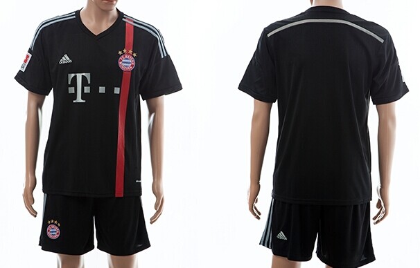 2014/15 Bayern Munchen Blank (or Custom) Away Black Soccer Shirt Kit