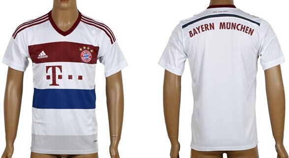 2014/15 Bayern Munchen Blank (or Custom) Away White Soccer AAA+ T-Shirt