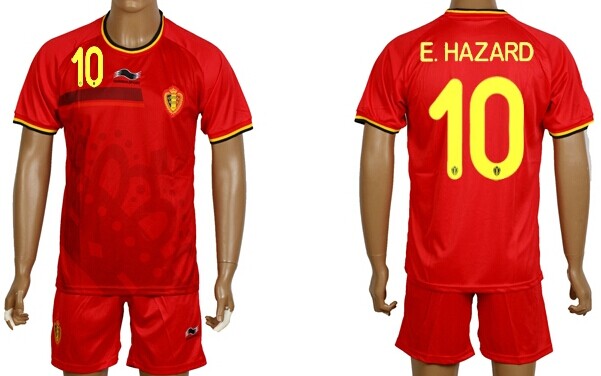 2014 World Cup Belgium #10 E.Hazard Home Soccer Shirt Kit
