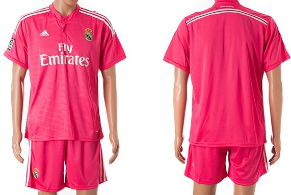 2014/15 Real Madrid Blank (or Custom) Away Pink Soccer Shirt Kit