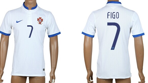 2014 World Cup Portugal #7 Figo Away Soccer AAA+ T-Shirt