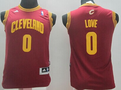 Cleveland Cavaliers #0 Kevin Love Red Kids Jersey