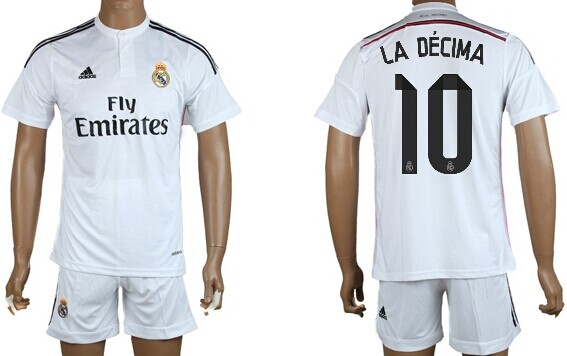 2014/15 Real Madrid #10 La Decima Home Soccer Shirt Kit