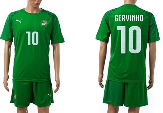 2014 World Cup Cote d'Ivoire #10 Gervinho Away Soccer Shirt Kit