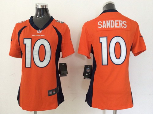 Nike Denver Broncos #10 Emmanuel Sanders 2013 Orange Game Womens Jersey