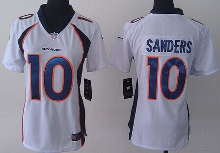 Nike Denver Broncos #10 Emmanuel Sanders 2013 White Game Womens Jersey