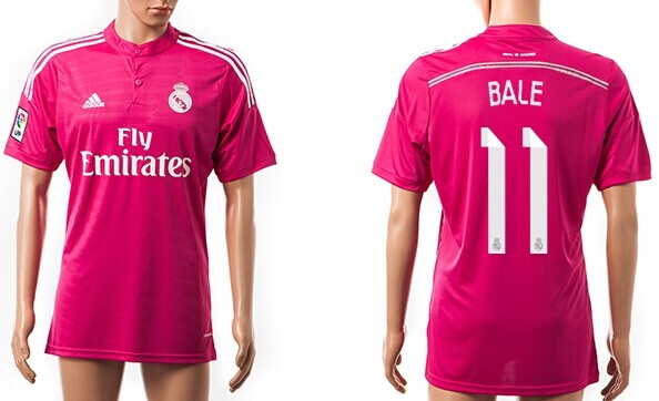 2014/15 Real Madrid #11 Bale Away Pink Soccer AAA+ T-Shirt