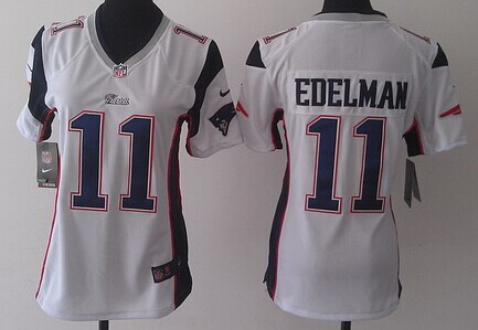 Nike New England Patriots #11 Julian Edelman White Game Womens Jersey