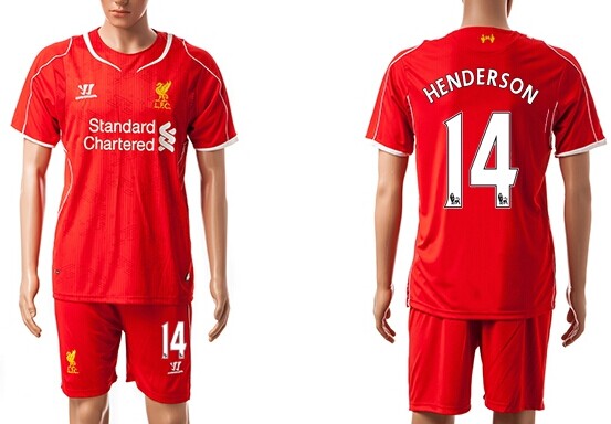 2014/15 Liverpool FC #14 Henderson Home Soccer Shirt Kit