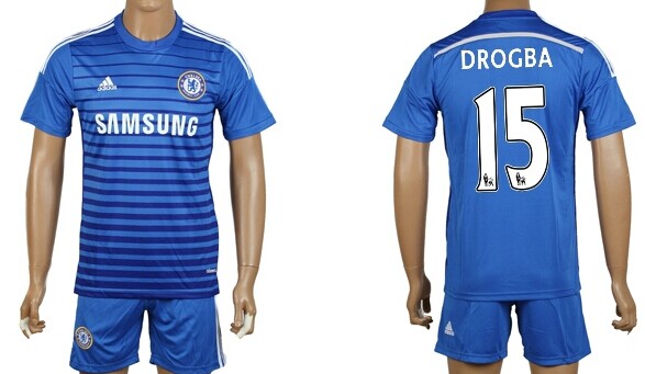 2014/15 Chelsea FC #15 Drogba Home Soccer Shirt Kit