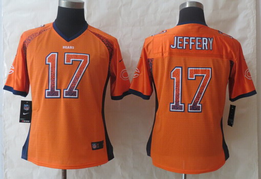 Nike Chicago Bears #17 Alshon Jeffery 2013 Drift Fashion Orange Womens Jersey