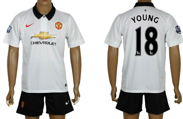 2014/15 Manchester United #18 Young Away Soccer Shirt Kit