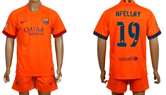 2014/15 FC Bacelona #19 Afellay Away Soccer Shirt Kit