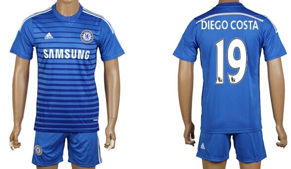 2014/15 Chelsea FC #19 Diego Costa Home Soccer Shirt Kit