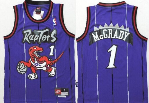 Toronto Raptors #1 Tracy McGrady Purple Swingman Kids Jersey