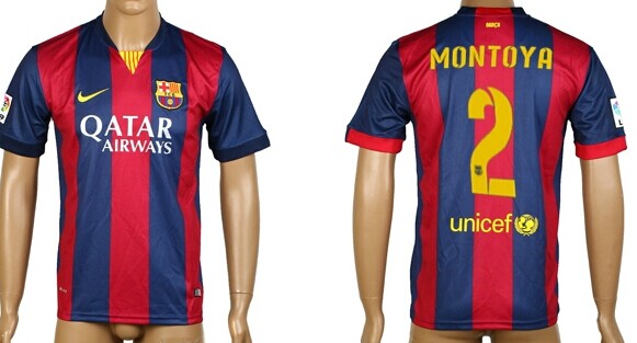 2014/15 FC Bacelona #2 Montoya Home Soccer AAA+ T-Shirt