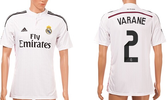 2014/15 Real Madrid #2 Varane Home Soccer AAA+ T-Shirt