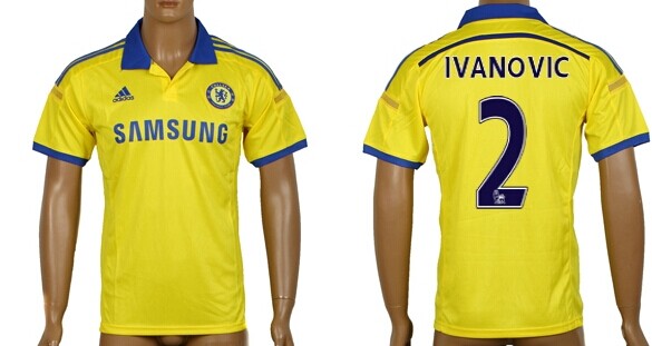 2014/15 Chelsea FC #2 Ivanovic Away Yellow Soccer AAA+ T-Shirt