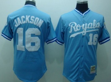 Kansas City Royals #16 Bo Jackson Light Blue Throwback Jersey