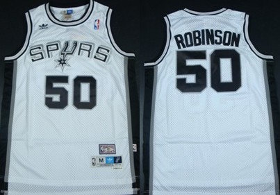 San Antonio Spurs #50 David Robinson White Swingman Throwback Jersey