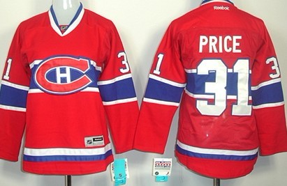 Montreal Canadiens #31 Carey Price Red Womens Jersey
