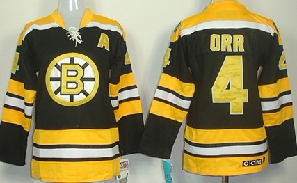 Boston Bruins #4 Bobby Orr Black CCM Womens Jersey