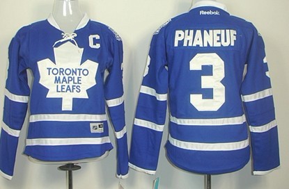 Toronto Maple Leafs #3 Dion Phaneuf Blue Womens Jersey