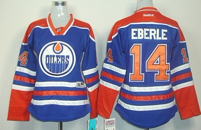Edmonton Oilers #14 Jordan Eberle Royal Blue Womens Jersey