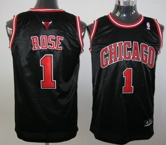 Chicago Bulls #1 Derrick Rose Black Kids Jersey