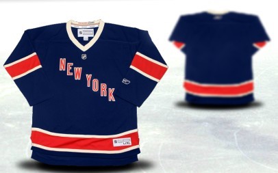 New York Rangers Youths Customized Navy Blue Jersey
