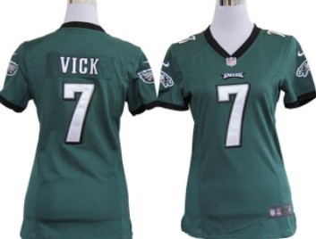 Nike Philadelphia Eagles #7 Michael Vick Dark Green Game Womens Jersey