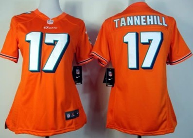 Nike Miami Dolphins #17 Ryan Tannehill Orange Game Womens Jersey