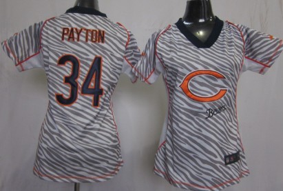 Nike Chicago Bears #34 Walter Payton 2012 Womens Zebra Fashion Jersey