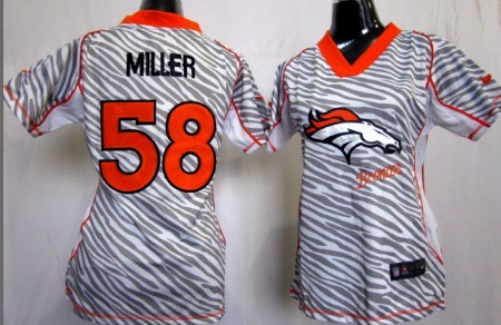 Nike Denver Broncos #58 Von Miller 2012 Womens Zebra Fashion Jersey