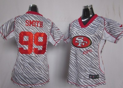 Nike San Francisco 49ers #99 Aldon Smith 2012 Womens Zebra Fashion Jersey