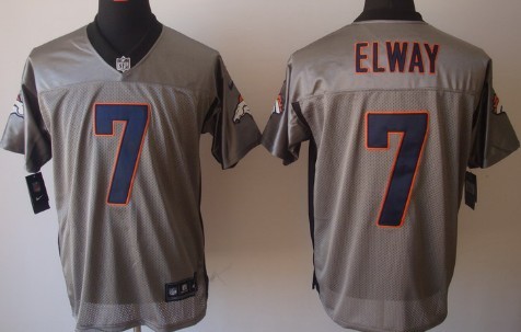Nike Denver Broncos #7 John Elway Gray Shadow Elite Jersey