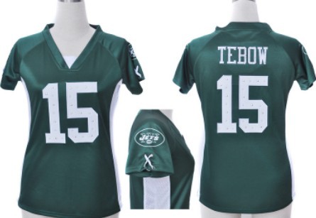 Nike New York Jets #15 Tim Tebow 2012 Gren Womens Draft Him II Top Jersey