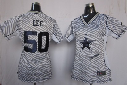 Nike Dallas Cowboys #50 Sean Lee 2012 Womens Zebra Fashion Jersey