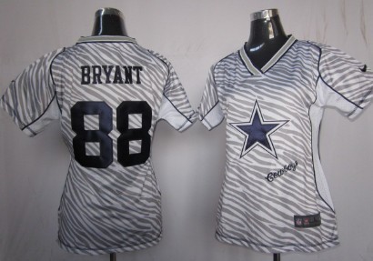 Nike Dallas Cowboys #88 Dez Bryant 2012 Womens Zebra Fashion Jersey