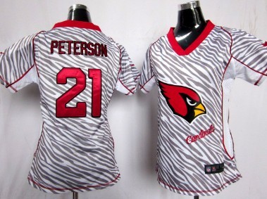 Nike Arizona Cardinals #21 Patrick Peterson 2012 Womens Zebra Fashion Jersey