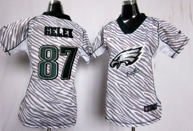 Nike Philadelphia Eagles #87 Brent Celek 2012 Womens Zebra Fashion Jersey