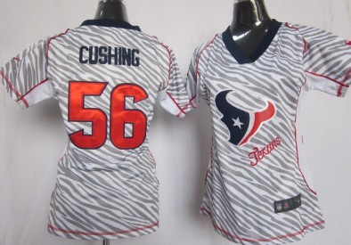 Nike Houston Texans #56 Brian Cushing 2012 Womens Zebra Fashion Jersey