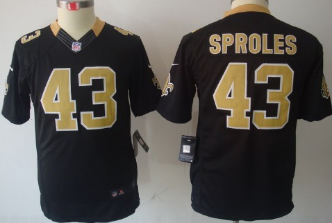 Nike New Orleans Saints #43 Darren Sproles Black Limited Kids Jersey