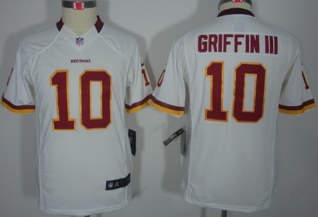 Nike Washington Redskins #10 Robert Griffin III White Limited Kids Jersey