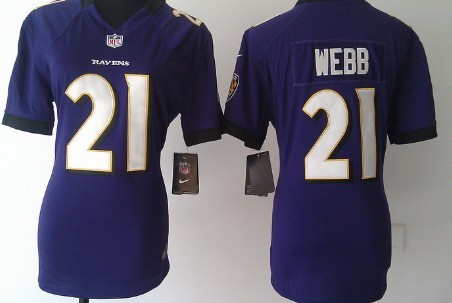 Nike Baltimore Ravens #21 Lardarius Webb Purple Game Womens Jersey