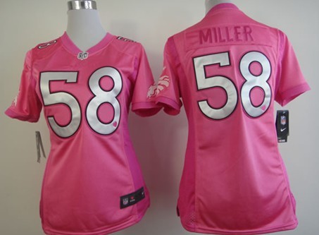 Nike Denver Broncos #58 Von Miller Pink Love Womens Jersey