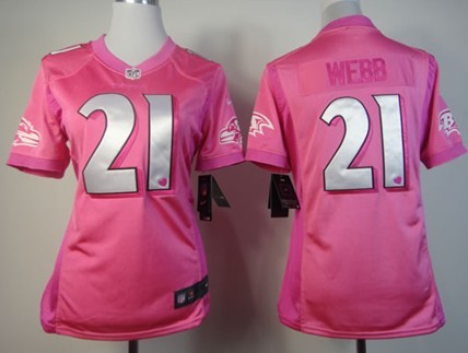 Nike Baltimore Ravens #21 Lardarius Webb Pink Love Womens Jersey