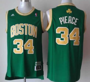 Boston Celtics #34 Paul Pierce Revolution 30 Swingman Green With Gold Jersey